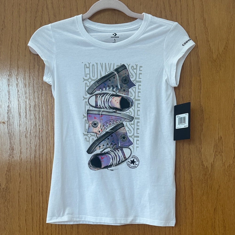 Converse White T-Shirt with Sneaker Graphic